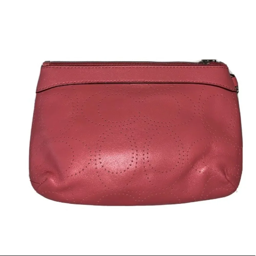 NWT pink Coach wristlet leather